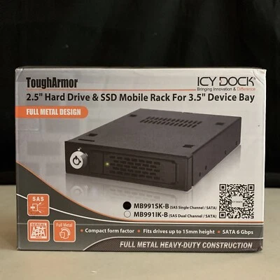 Icy Dock ToughArmor Metal 2.5” SATA HDD/SSD Mobile Rack for 3.5" Device Bay NIB - Image 1 of 4