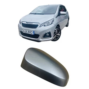 Door Wing Mirror Cover Painted Silver For Peugeot 108 2014-2022 Left Side - Picture 1 of 3