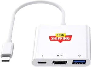 USB C to HDMI Multiport Adapter, USB C Digital AV Adapter for Iphone 15, Multipo - Afbeelding 1 van 7