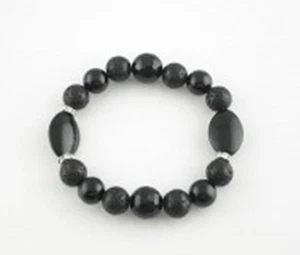 Excl. Pulsera Piedra Preciosa Ágata Negra + Piedra Lava - Imagen 1 de 1