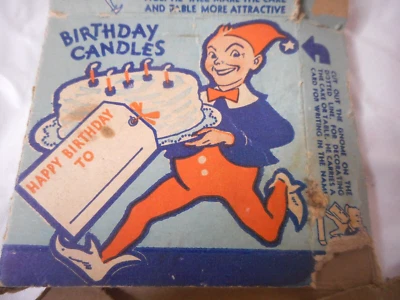Will & Baumer Candle Co Vintage Box Birthday Candles w Elf (view Photos) - Image 1 of 4