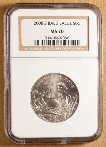 2008 S Bald Eagle Commemorative Half Dollar NGC MS70 Cover