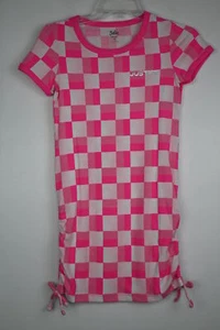 Girl's Justice Side-Cinch Dress Checkered Pink Medium(10) - Picture 1 of 4
