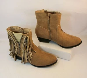 Nuevas botas al tobillo Union Bay Howdy para mujer topo imitación gamuza flecos occidentales - Imagen 1 de 5
