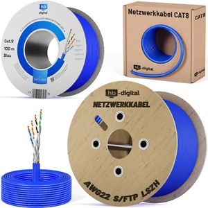 CAT8 8.1 KUPFER CU LSZH Netzwerkkabel Verlegekabel AWG22 Daten Kabel Halogenfrei - Afbeelding 1 van 59