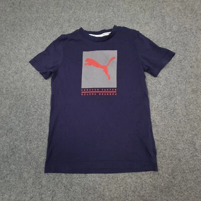 PUMA Shirt kids SMALL blue lightweight t shirt cotton Short Sleeve sports Size S - Image 1 of 4