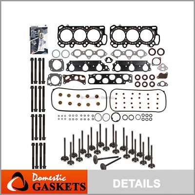 Head Gasket Set Intake Exhaust Valves Fits 99-01 Honda Odyssey 3.5 SOHC 24V - Image 1 of 4