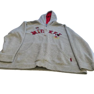 Walt Disney World Micky Mouse Hoodie Womens 1XL Gray Fleece Full Zip - Picture 1 of 17