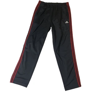 VINTAGE ADIDAS 2001 MEN'S SIZE XL BLACK SIDE BUTTONS SWEAT PANTS RED STRIPES - Picture 1 of 8