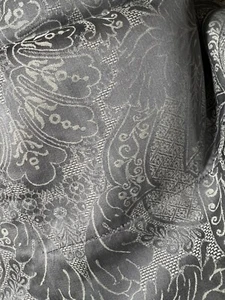 New Sferra EGYPTIAN COTTON SATEEN JACQUARD Grey Queen Duvet Cover & Sham set - Picture 1 of 3