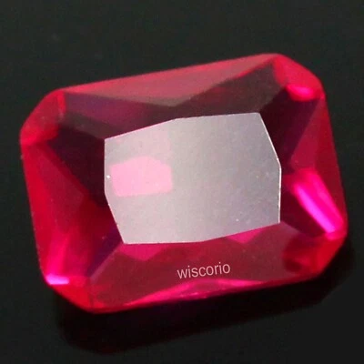 Natural Burma Pigeon Blood Red Ruby 6x4 MM Emerald Cut Top Quality Gemstone RI05 - Image 1 of 4