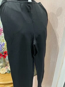 MARLA WYNNE WYNNE LAYERS 360 STRETCH CURVED HEM ANKLE TROUSERS BLACK XS £75 - Picture 1 of 5
