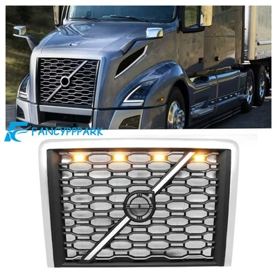 Grille Grill 84724159 For Volvo VNL 2018-2022 Front Chrome W/Light W/BugScreen Foto 1 de 4