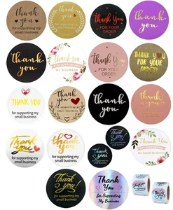 500Pcs 1-1/2" Thank You Stickers Thank You For Supporting Small Business Labels - Picture 1 of 154