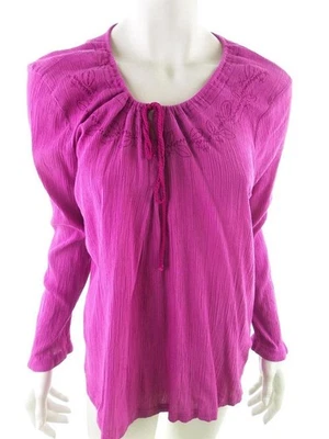 ✨ WEIRD FISH Bluse für Damen Einfarbig Stickerei Rosa 40 Langer Ärmel ✨ - Bild 1 von 4