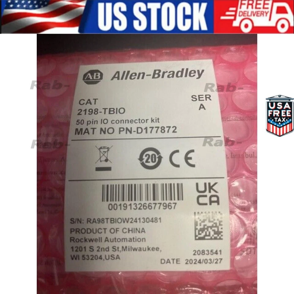 New Allen Bradley 2198-TBIO AB 50 PIN I/O CONNECTOR KIT 2198TBIO US Free Tax - Image 1 of 4