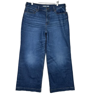 Pantalones de mezclilla Lands’ End para mujer 16W pierna ancha corta azul sostenible nuevos con etiquetas Foto 1 de 4