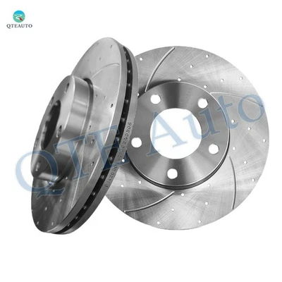 Front 278mm Drilled Slotted Brake Disc Rotors For 2004-2013 Mazda 3 i - Image 1 of 4