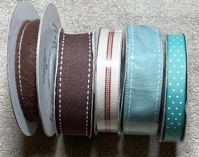 Stampin' Up! 5 Rolls of Ribbon! Full & Partial Rolls Patterned - Image 1 of 4