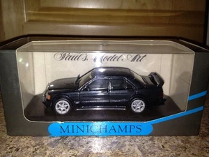 Minichamps Mercedes 190 E Evo 1 Street Blue Black Metallic 1:43 Ultra Rare Find* - Picture 1 of 3