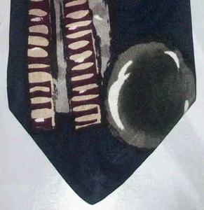 Madison & Rhodes Tie Silk Navy Blue Brown Tan Abstract Design NIB t680 - Picture 1 of 4