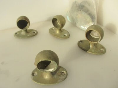Antique Nickel Pole Holder Rail Brackets Old Clothes Hangers Airer Ends -£15each - Image 1 of 4