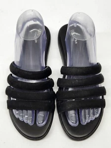 COLE HAAN Zerogrand Womens Sz 9B Black Suede Multi Strap Open Toe Slide Sandals - Picture 1 of 9