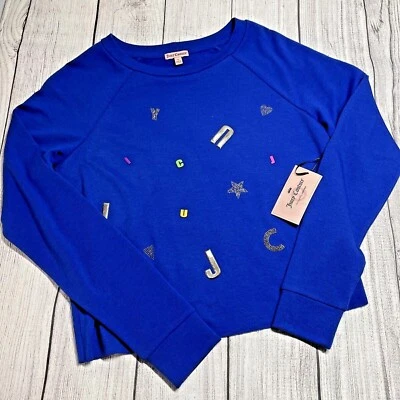 Sudadera corta Juicy Couture para mujer azul adornada talla S original $48 Foto 1 de 4