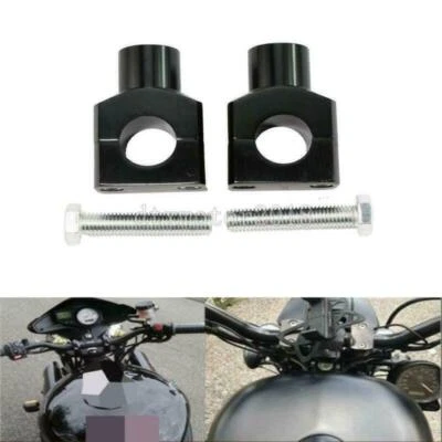 Abrazaderas de montaje de manillar negras de 1" elevadores para Kawasaki Vulcan 88 750 900 1500L 2000 Foto 1 de 4