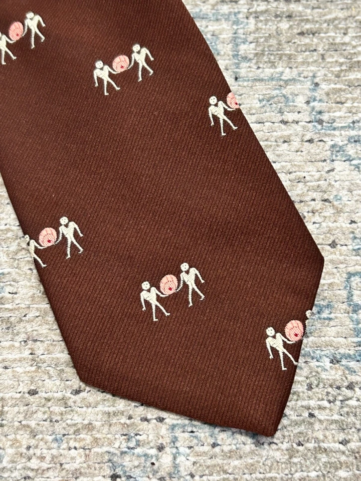 Corbata preppy bordada globo ocular extraterrestre raro vintage Foto 1 de 4