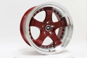 (1) 17x9 +20 MST MT07 5x114.3 Gloss Black w/Bronze Machined Lip Gold Rivet Wheel - Picture 1 of 3