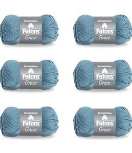 PATONS Grace 100% Mercerized Cotton Yarn 6 Skeins(Lot 62048-246062), New in Bag - Picture 1 of 4