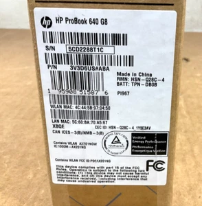 HP ProBook 640 G8 i5-1145G7 16GB 256GB BT5 WiFi6 14F W10P64 3V3D6US#ABA ๐บ๐ธโจ - Picture 1 of 7