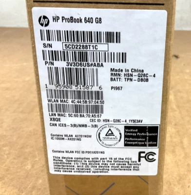HP ProBook 640 G8 i5-1145G7 16GB 256GB BT5 WiFi6 14F W10P64 3V3D6US#ABA 🇺🇸✨ - Image 1 of 4