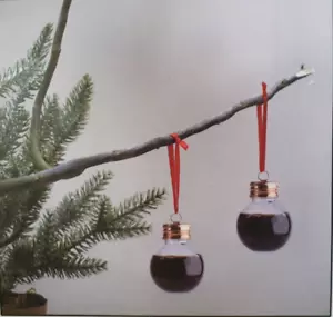 6 Anhänger Weihnachtsbaum Schnaps Likör transparent zum Befüllen Kugel Baum Deko - Bild 1 von 2