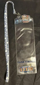 1999 SUPER BOWL XXXIII Ticket Lanyard Holder & Pin DENVER BRONCOS Atlanta Falcon - Picture 1 of 2