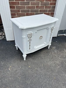 Vintage French Provincial White Cabinet, White Console Cabinet 29.5”x17”x26” - Picture 1 of 10