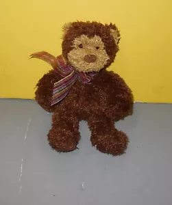 Gund Mini 8 Zoll sandfarbener zweifarbiger Braunbär mit Regenbogenband #15091 Bohne Plüsch - Bild 1 von 1