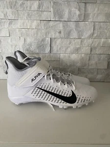 Size 15 - Nike Alpha Menace Pro 2.0 Mid White Black Football Cleats - Picture 1 of 7