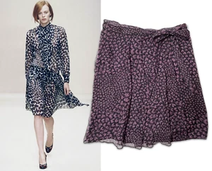 Vintage Prada Archive Spring 2000 Black Pink Heart Print Pleated Wrap Skirt 38 - Picture 1 of 11