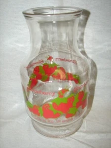 Vintage Anchor Hocking Glass Strawberry Shortcake Juice Jar - Picture 1 of 3