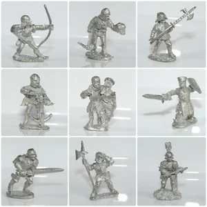 Miniaturas de Ciudadela Pre-Slotta Vintage Metal Caballeros Medievales Arqueros Warhammer - Imagen 1 de 132