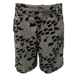 Marc Jacobs Black & White Plaid Houndstooth Animal Motif Bermuda Shorts Size 4 - Picture 1 of 10