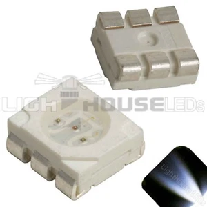 10 x LED PLCC6 5050 Cool Clear White SMD LEDs Light Super Ultra Bright PLCC-6 - Picture 1 of 2