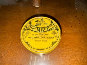 Antique Natural Fish Food Tin For Goldfish Aquarium - Picture 1 of 9