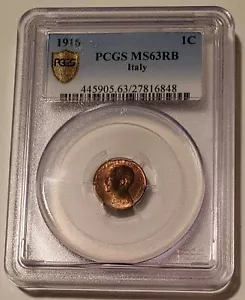 Italy 1916 R Centesimo MS63 RB PCGS* - Picture 1 of 4