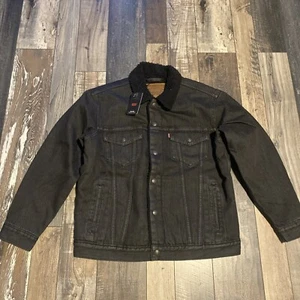 Levi's Men's Type 3 Jacket Denim Sherpa Lined Insulated  Relax Fit  Black Medium - Picture 1 of 12