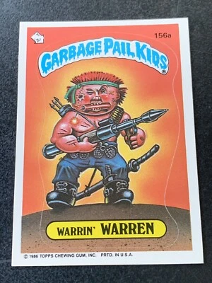 1986 TOPPS GARBAGE PAIL KIDS OS4 156a WARRIN WARREN “PEEL HERE ERROR” ULTRA RARE - Image 1 of 3