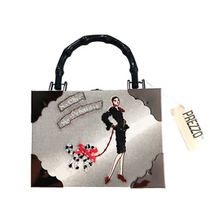 Prezzo NWT Vintage Cigar Box Lined Handbag So Chic So Debonair Sequin Lady - Picture 1 of 5