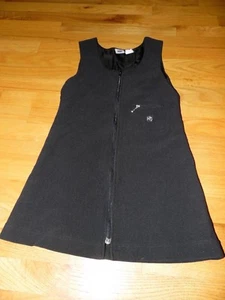 Girl's DKNY Dress Sz 10 Black Jumper Sleeveless Zipper front Ribbed EXC! - Picture 1 of 2